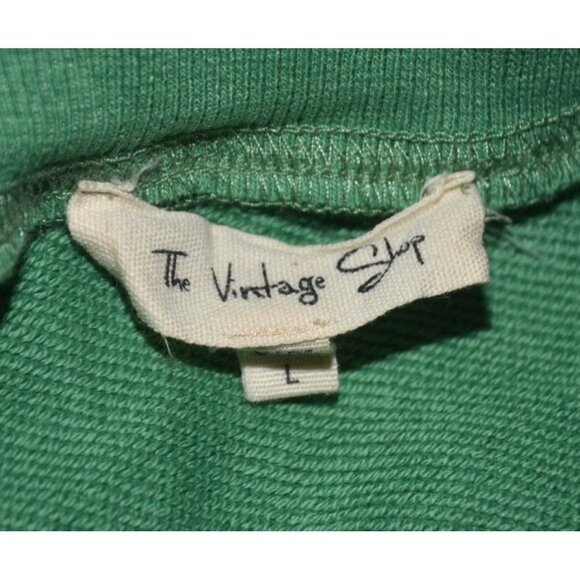 The Vintage Shop Ladies L Green One Sleeve Crop Sweatshirt Casual Activewear - Picture 6 of 8